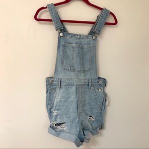 NWT H&M Distressed Denim Overalls Size 6